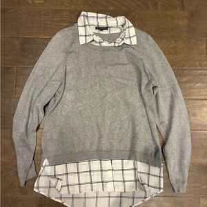 Adrianna Papell Black and White Plaid Shirt